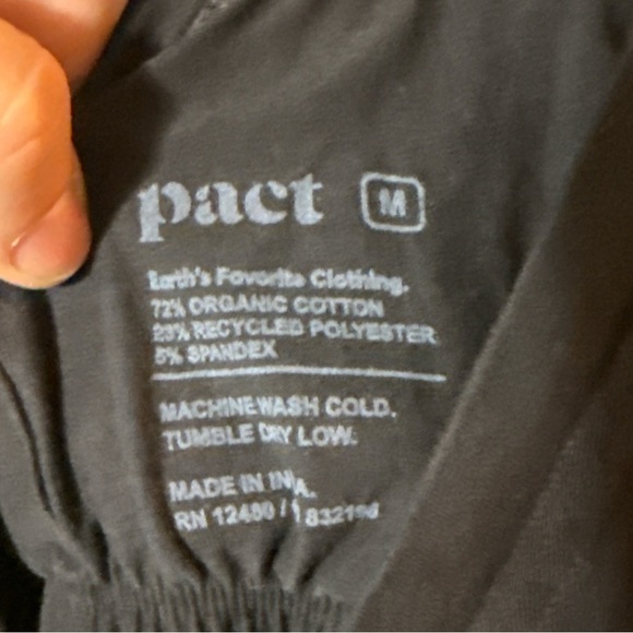 Pact Organic Jumpsuit Black Cotton V Neck Sleeveless - Size M - Picture 4 of 5